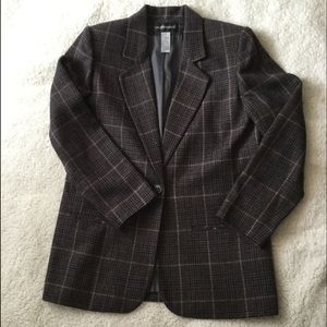 Sag Harbor Charcoal Purple Plaid Blazer